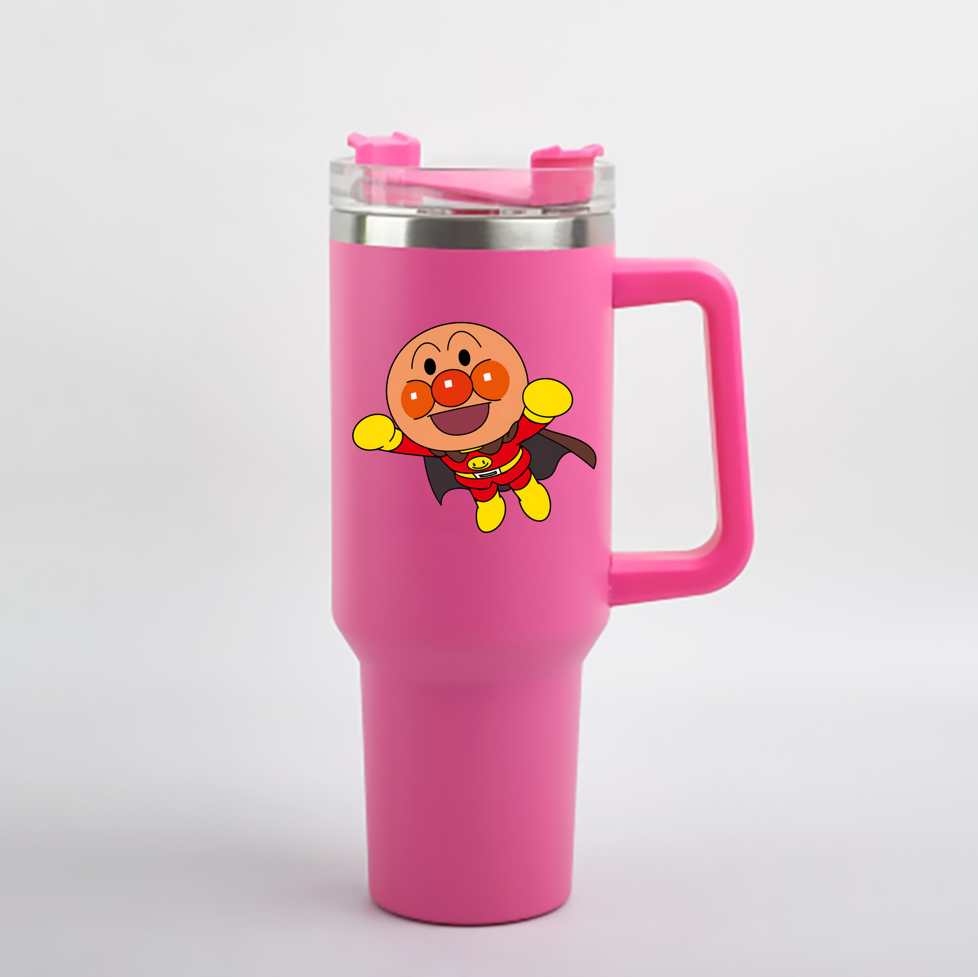 （画像用） アンパンマン Anpanman 1200mL車用タンブラー - クリスタルステッカー（プラスチックストロー付き）